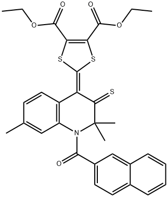 330561-20-1 diethyl 2-[2,2,7-trimethyl-1-(naphthalene-2-carbonyl)-3-sulfanylidenequinolin-4-ylidene]-1,3-dithiole-4,5-dicarboxylate