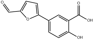 Benzoic acid, 5-(5-formyl-2-furanyl)-2-hydroxy- Structure