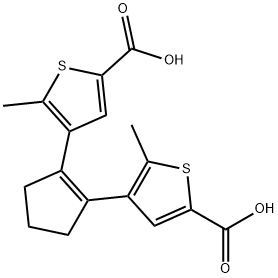 2-Thiophenecarboxylic acid, 4,4'-(1-cyclopentene-1,2-diyl)bis[5-methyl- Structure