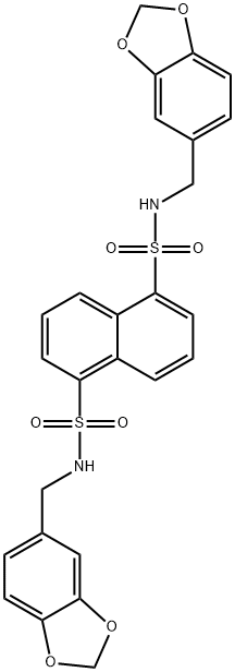 1-N,5-N-bis(1,3-benzodioxol-5-ylmethyl)naphthalene-1,5-disulfonamide Struktur