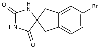Spiro[imidazolidine-4,2'-[2H]indene]-2,5-dione, 5'-bromo-1',3'-dihydro- Struktur