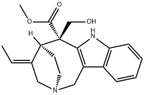 (5S)-4-[(E)-エチリデン]-1,3,4,5,6,7-ヘキサヒドロ-6-ヒドロキシメチル-2α,5-エタノ-2H-アゾシノ[4,3-b]インドール-6β-カルボン酸メチル 化学構造式