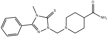 1-[(4-methyl-3-phenyl-5-sulfanylidene-1,2,4-triazol-1-yl)methyl]piperidine-4-carboxamide 结构式