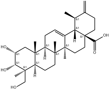 2α,3α,24-Trihydroxyursa
-12,20(30)-dien-28-oic acid Struktur