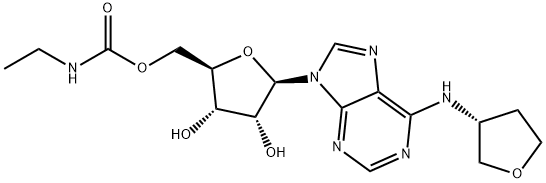 5′-O-(メチルカルバモイル)-N-[(3R)-オキソラン-3-イル]アデノシン 化学構造式