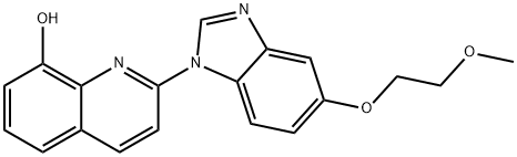 2-[5-(2-Methoxyethoxy)-1H-benzimidazol-1-yl]-8-quinolinol 化学構造式