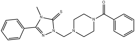 [4-[(4-methyl-3-phenyl-5-sulfanylidene-1,2,4-triazol-1-yl)methyl]piperazin-1-yl]-phenylmethanone 结构式