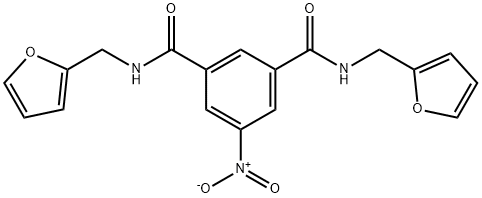 1-N,3-N-bis(furan-2-ylmethyl)-5-nitrobenzene-1,3-dicarboxamide,346466-04-4,结构式