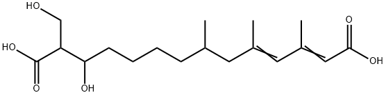 2,4-Tetradecadienedioic acid, 12-hydroxy-13-(hydroxymethyl)-3,5,7-trimethyl- (9CI) Structure