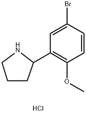 2-(5-溴-2-甲氧基苯基)吡咯烷盐酸盐,346705-24-6,结构式