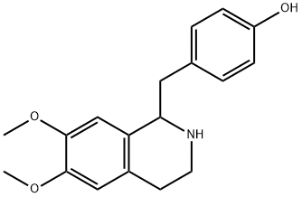 Phenol, 4-[(1,2,3,4-tetrahydro-6,7-dimethoxy-1-isoquinolinyl)methyl]- Struktur