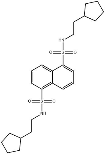 1-N,5-N-bis(2-cyclopentylethyl)naphthalene-1,5-disulfonamide 化学構造式