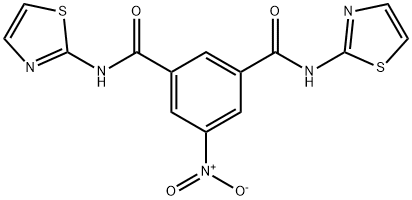 5-nitro-1-N,3-N-bis(1,3-thiazol-2-yl)benzene-1,3-dicarboxamide 结构式