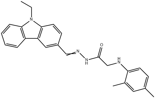 2-[(2,4-dimethylphenyl)amino]-N'-[(9-ethyl-9H-carbazol-3-yl)methylene]acetohydrazide (non-preferred name) 结构式