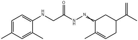 2-[(2,4-dimethylphenyl)amino]-N'-(5-isopropenyl-2-methyl-2-cyclohexen-1-ylidene)acetohydrazide (non-preferred name)|