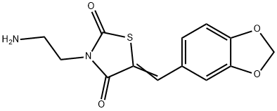 2,4-Thiazolidinedione, 3-(2-aminoethyl)-5-(1,3-benzodioxol-5-ylmethylene)- Structure