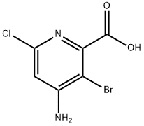 4-氨基-3-溴-6-氯吡啶酸, 350601-79-5, 结构式