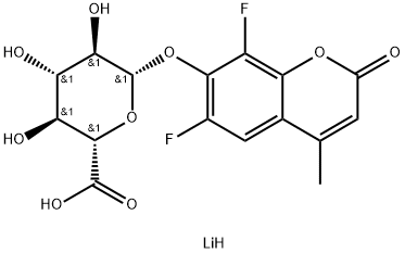 β-D-Glucopyranosiduronic acid, 6,8-difluoro-4-methyl-2-oxo-2H-1-benzopyran-7-yl, monolithium salt (9CI) Structure