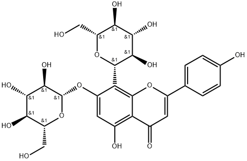 ビテキシン7‐グルコシド 化学構造式