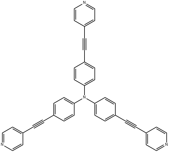 tris(4-(pyridin-4-ylethynyl)phenyl)amine 化学構造式