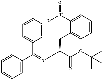 (S)-2-((二苯基亚甲基)氨基)-3-(2-硝基苯基)丙酸叔丁酯, 360575-05-9, 结构式