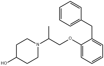 4-Piperidinol, 1-[1-methyl-2-[2-(phenylmethyl)phenoxy]ethyl]- 化学構造式