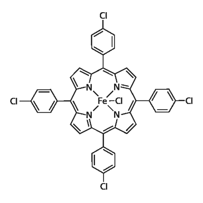 meso-Tetrakis(4-chlorophenyl)porphyrin-Fe(III)chloride Struktur