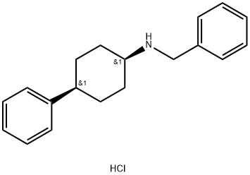 Cis-N-benzyl-4-phenylcyclohexan-1-amine hydrochloride 化学構造式