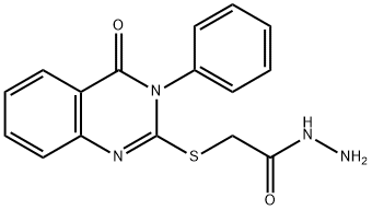 Acetic acid, 2-[(3,4-dihydro-4-oxo-3-phenyl-2-quinazolinyl)thio]-, hydrazide Struktur