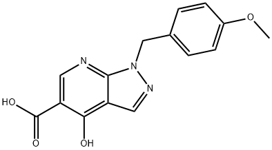 1H-Pyrazolo[3,4-b]pyridine-5-carboxylic acid, 4-hydroxy-1-[(4-methoxyphenyl)methyl]- Structure