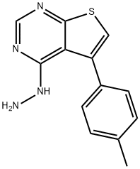 Thieno[2,3-d]pyrimidine, 4-hydrazinyl-5-(4-methylphenyl)- Structure