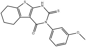 2-巯基-3-(3-甲氧基苯基)-5,6,7,8-四氢苯并[4,5]噻吩并[2,3-D]嘧啶-4(3H)-酮, 380437-04-7, 结构式