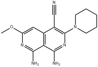 1,8-二氨基-6-甲氧基-3-(哌啶-1-基)-2,7-萘啶-4-甲腈 结构式