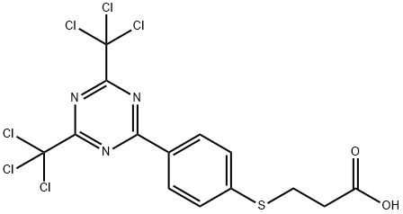[3-[[4-[4,6-Bis(trichloromethyl)-1,3,5-triazin-2-yl]phenyl]thio]propanoic acid Structure