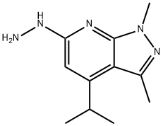 6-hydrazinyl-4-isopropyl-1,3-dimethyl-1H-pyrazolo[3,4-b]pyridine,383858-40-0,结构式
