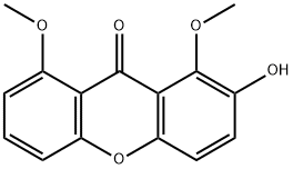 1,8-ジメトキシ-2-ヒドロキシキサントン 化学構造式
