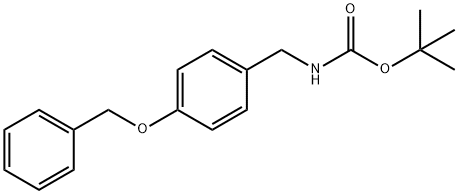 Carbamic acid, N-[[4-(phenylmethoxy)phenyl]methyl]-, 1,1-dimethylethyl ester 化学構造式