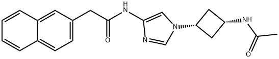 2-Naphthaleneacetamide, N-[1-[cis-3-(acetylamino)cyclobutyl]-1H-imidazol-4-yl]- Structure