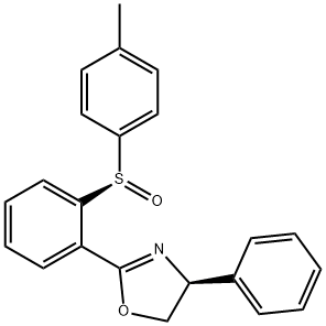 Oxazole, 4,5-dihydro-2-[2-[(R)-(4-methylphenyl)sulfinyl]phenyl]-4-phenyl-, (4S)- Structure