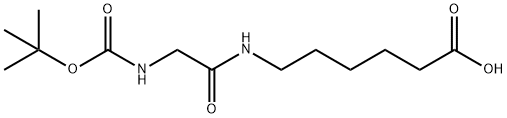 Hexanoic acid, 6-[[2-[[(1,1-dimethylethoxy)carbonyl]amino]acetyl]amino]- Structure