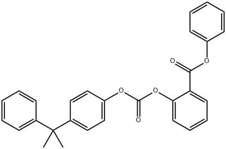 Benzoic acid, 2-[[[4-(1-methyl-1-phenylethyl)phenoxy]carbonyl]oxy]-, phenyl ester Structure