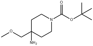 4-氨基-4-(甲氧基甲基)哌啶-1-甲酸叔丁酯 结构式