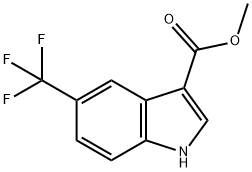 5-(三氟甲基)吲哚-3-羧酸甲酯, 415918-11-5, 结构式