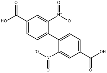 [1,1'-Biphenyl]-4,4'-dicarboxylic acid, 2,2'-dinitro- 化学構造式