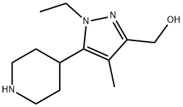 1H-Pyrazole-3-methanol,1-ethyl-4-methyl-5-(4-piperidinyl)-(9CI)|