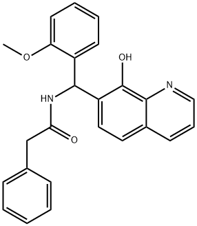 Benzeneacetamide, N-[(8-hydroxy-7-quinolinyl)(2-methoxyphenyl)methyl]- Structure