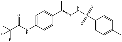 2,2,2-trifluoro-N-[4-[(Z)-C-methyl-N-[(4-methylphenyl)sulfonylamino]carbonimidoyl]phenyl]acetamide Structure