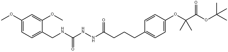 Benzenebutanoic acid, 4-[2-(1,1-dimethylethoxy)-1,1-dimethyl-2-oxoethoxy]-, 2-[[[(2,4-dimethoxyphenyl)methyl]amino]carbonyl]hydrazide,425672-69-1,结构式