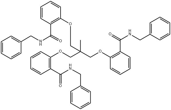 2,2'-((2-((2-(苄基氨基甲酰基)苯氧基)甲基)-2-甲基丙烷-1,3-二基)双(氧基))双(N-苄基苯甲酰胺),438457-74-0,结构式
