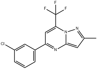 Pyrazolo[1,5-a]pyrimidine, 5-(3-chlorophenyl)-2-methyl-7-(trifluoromethyl)- Structure